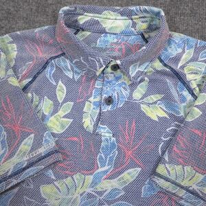 Tommy Bahama Polo Shirt Mens L Boardwalk Fade Floral IslandZone Performance Golf